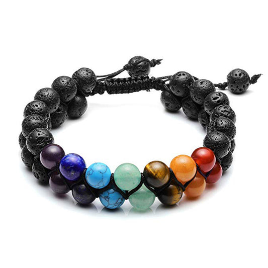 Bead Chakra Bracelet 7 Chakras Healing Crystals Unisex