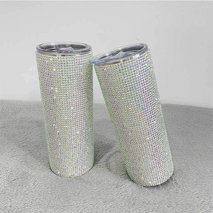 Rhinestone Tumblers and Plastic Lids/Straws